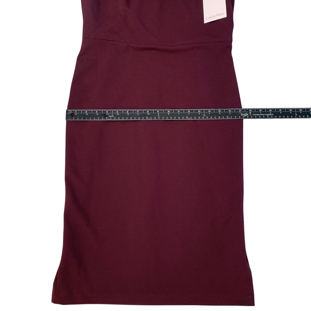 Calvin Klein Burgundy Cold Shoulder Sheath Dress New w/ Tags Women's Size 8 - Picture 14 of 16